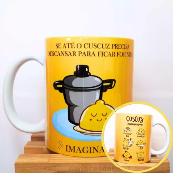 Caneca com Colher e Sem Colher Personalizada Cuscuz - Image 2