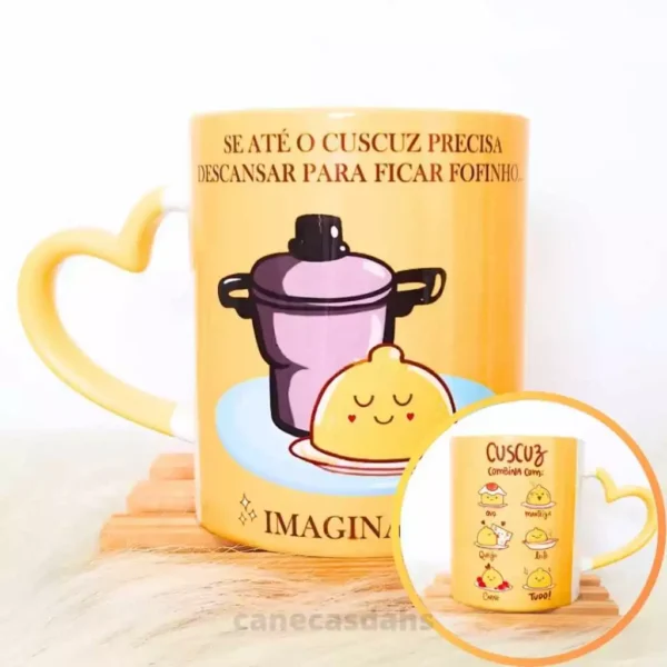 Caneca com Colher e Sem Colher Personalizada Cuscuz - Image 3