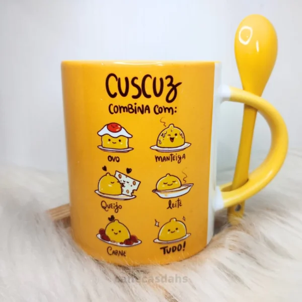 Caneca com Colher e Sem Colher Personalizada Cuscuz - Image 4