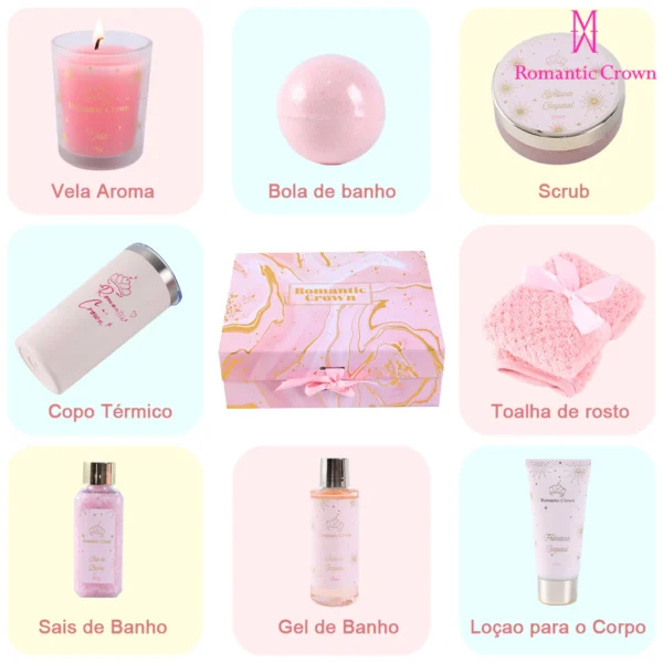 Kit Presente de Banho Feminino SPA com Copo Térmico Inox - Image 3