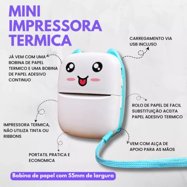 Mini Impressora Térmica Portátil