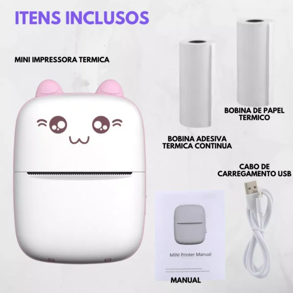 Mini Impressora Térmica Portátil Etiqueta C/ Papel Adesivo - Image 5